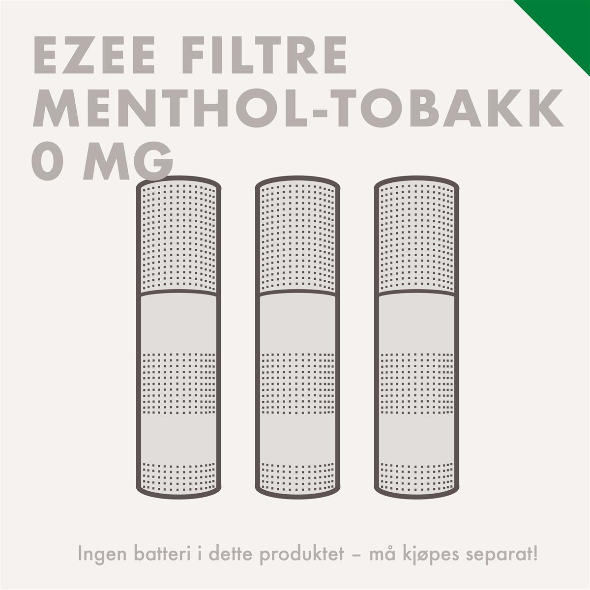 ezee e-sigarett filtre mentol uten nikotin 3 filtre