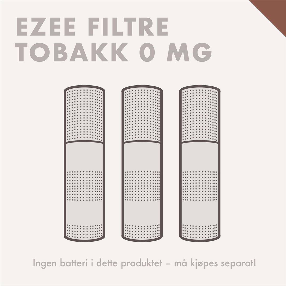 ezee e-sigarett filtre tobakk uten nikotin 3 filtre